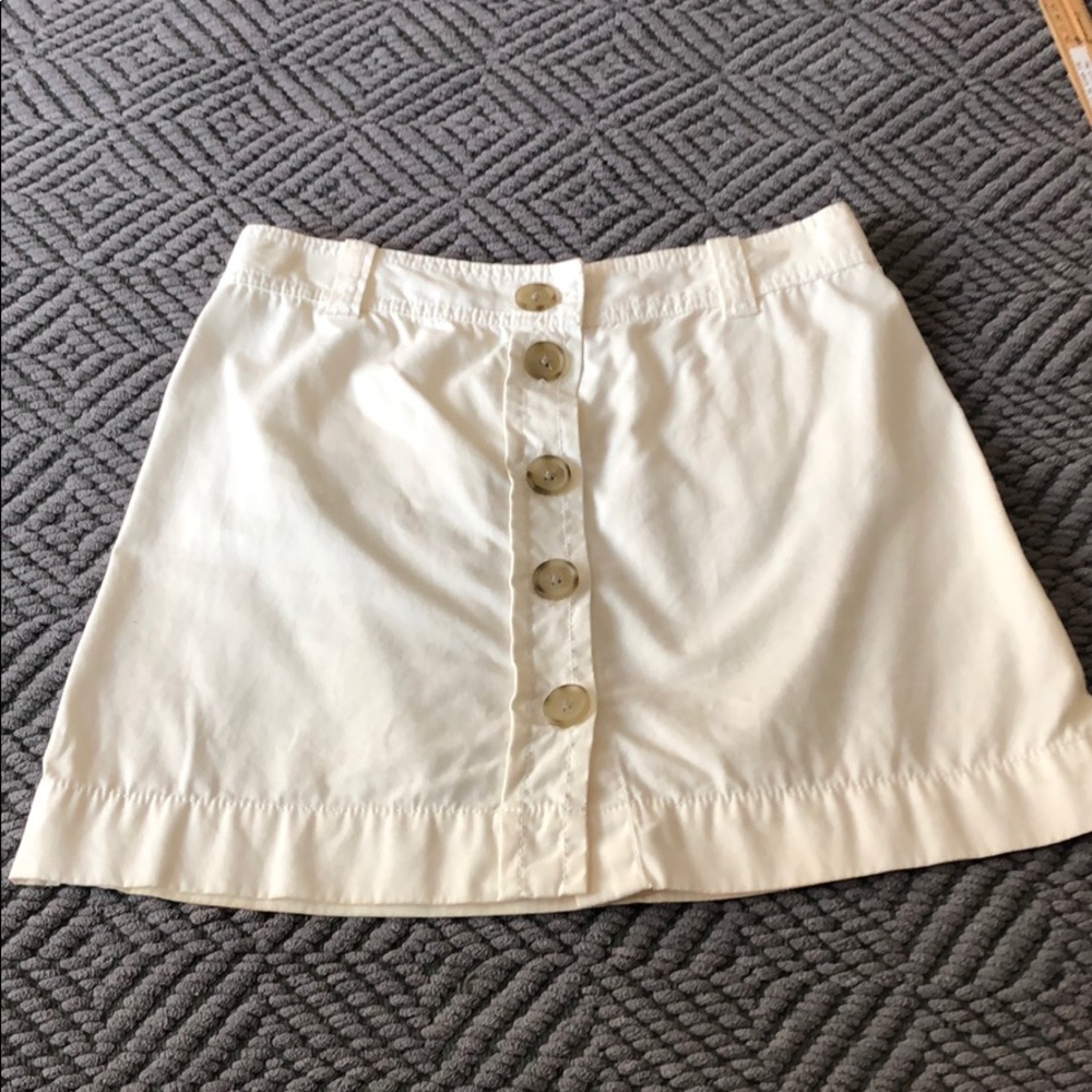 Jcrew white skirt with buttons down front